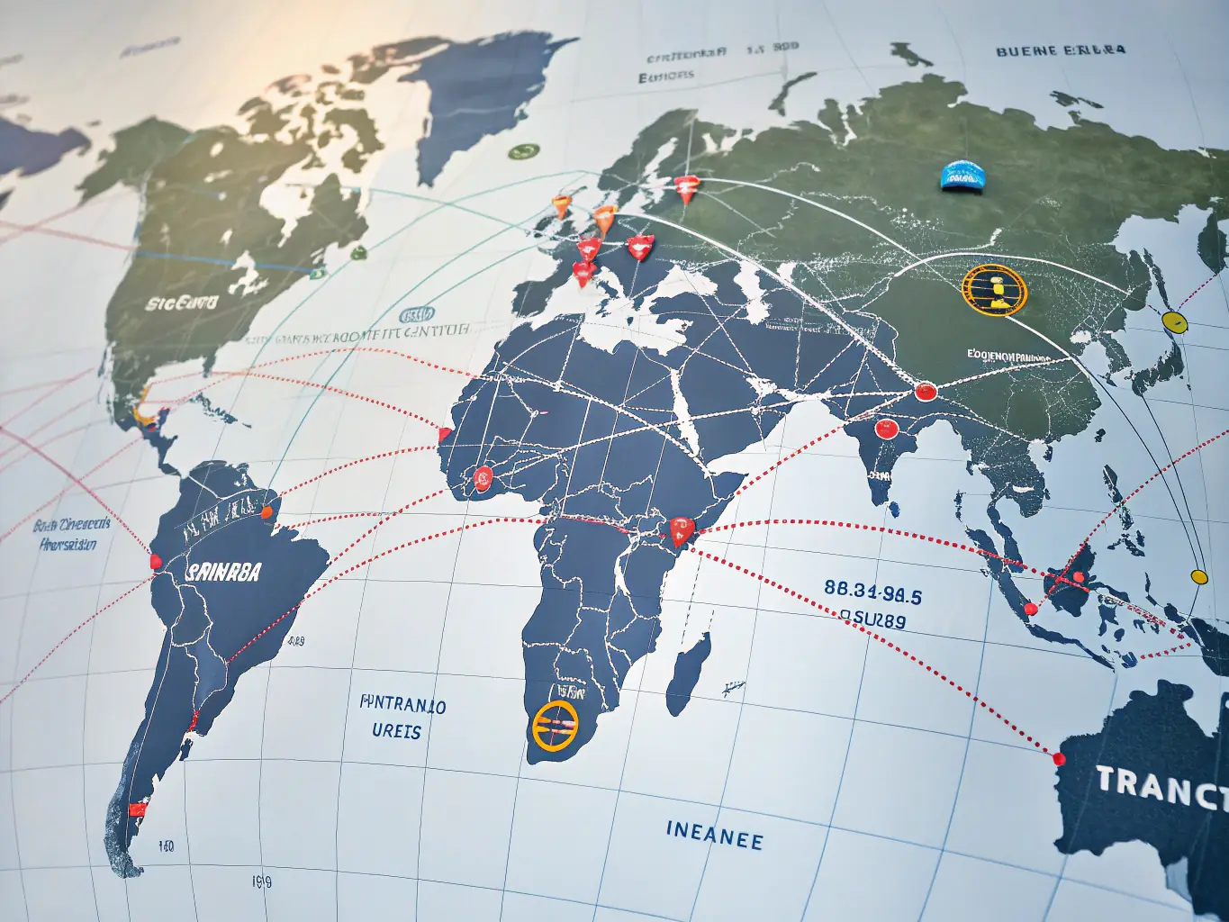 A world map with financial symbols overlaid, indicating global economic trends and their impact on personal finances.